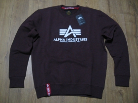 Alpha Industries bordová mikina bez kapucne s tlačeným logom 80%bavlna 20%polyester 